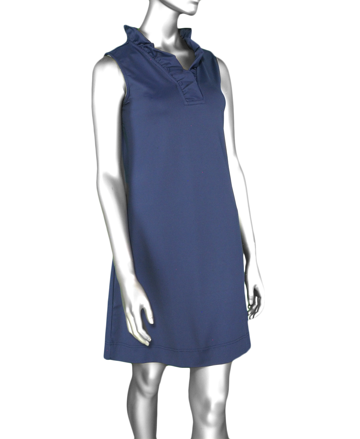 Lulu-B Ruffle Neck Dress- Navy . SPX4444S NVY