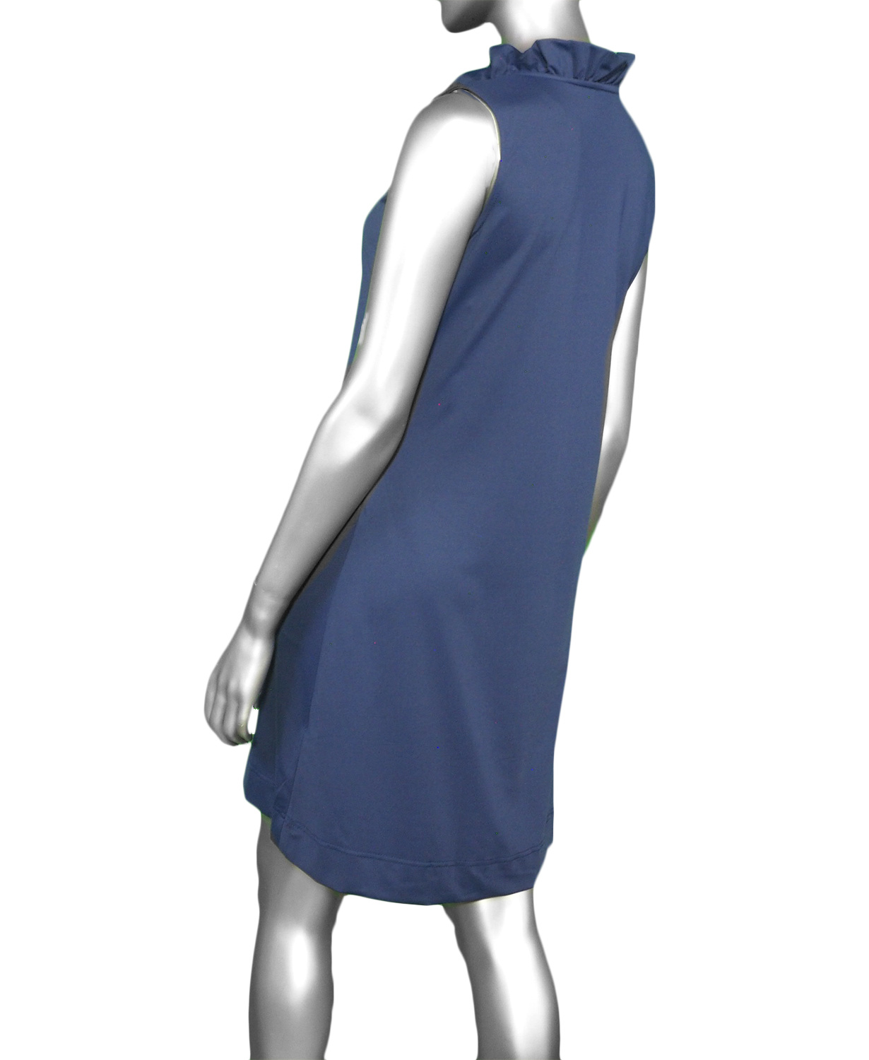 Lulu-B Ruffle Neck Dress- Navy . SPX4444S NVY Back