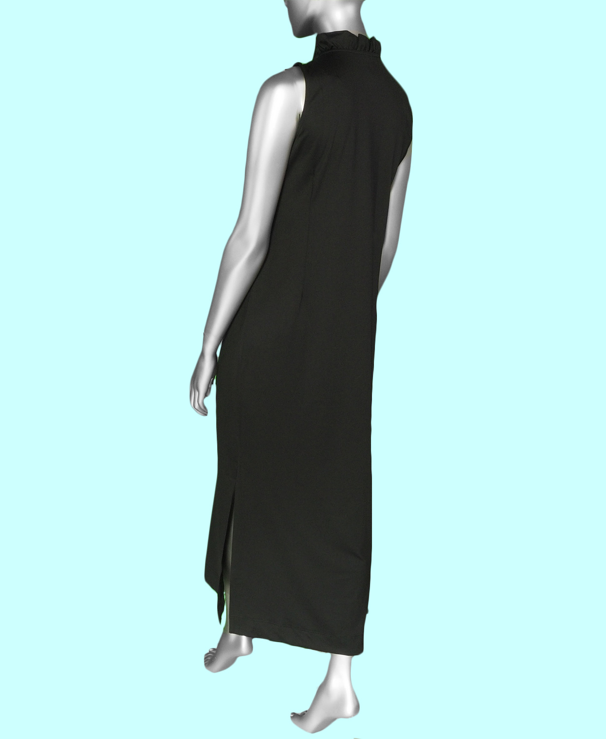 Lulu-B Ruffle Sleeveless Maxi Dress- Black . Style: SPX4473 BLK Back