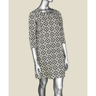 Lulu-B Travel Dress- Black/White/Tan . Style: SPX4423P GBSW
