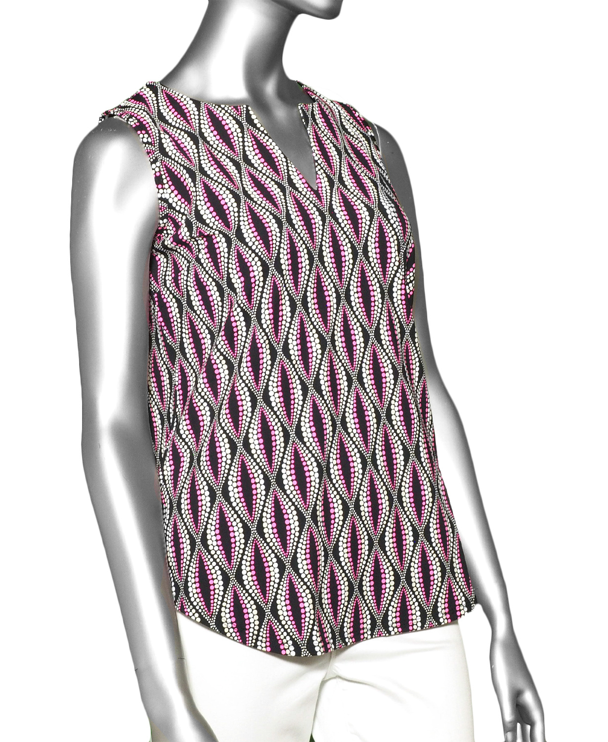 Lulu-B Keyhole Top- Black & Pink