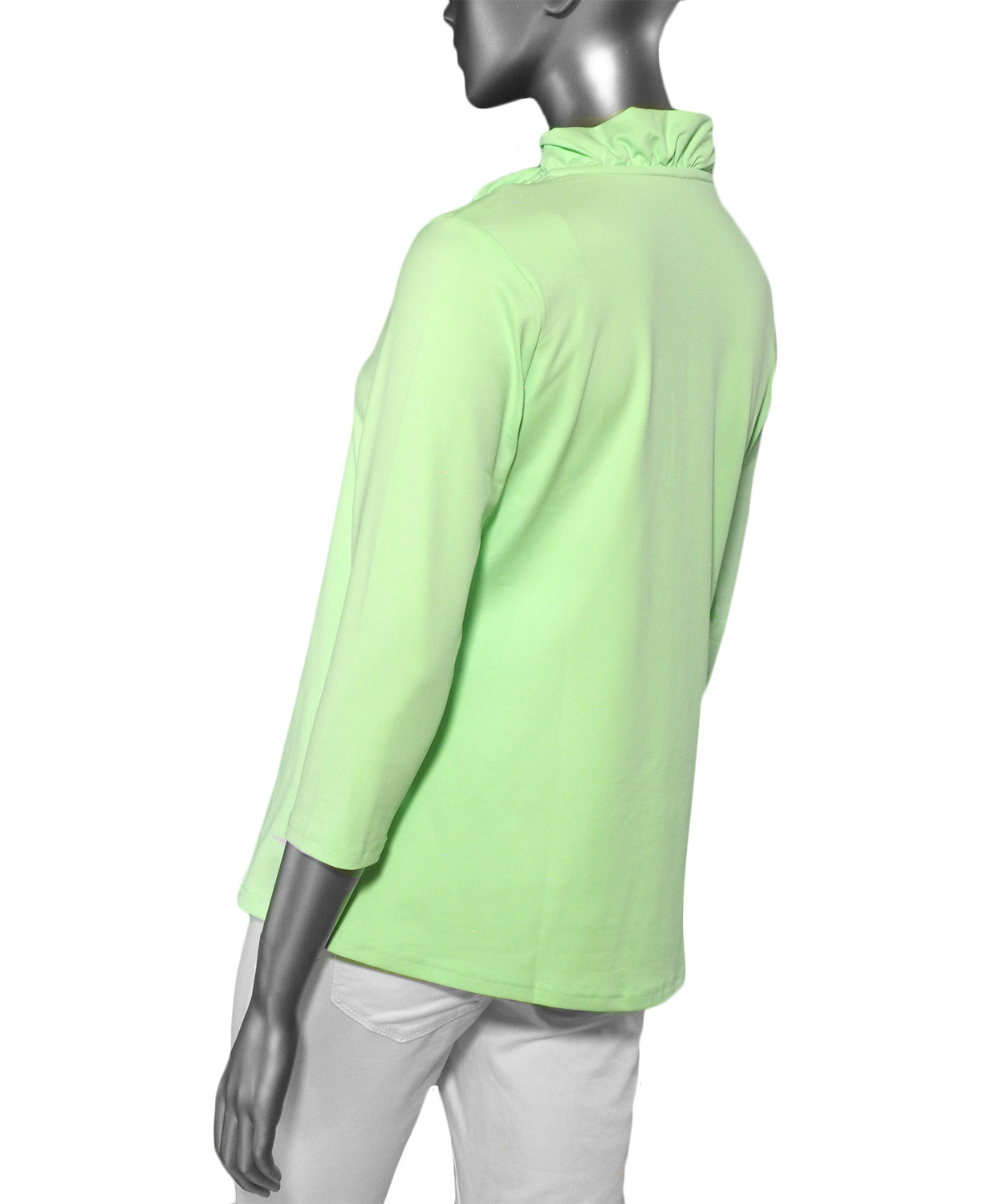 Lulu-B Ruffled Neck Top- Clear Lime - Image 2