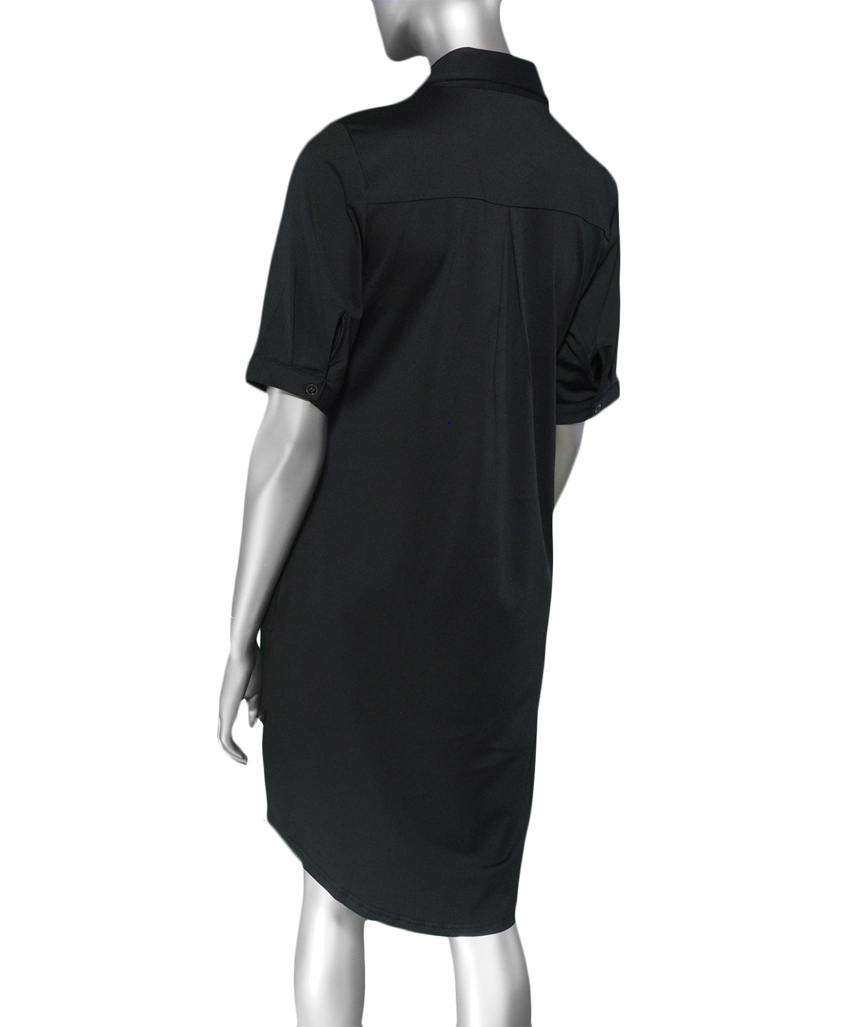 Lulu-B Collar Button Down Dress- Black - Image 2