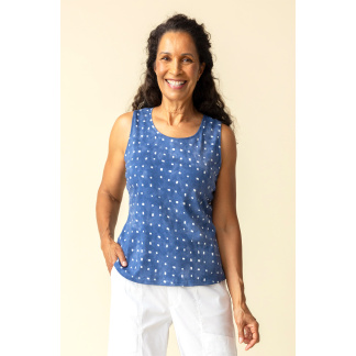 Habitat Cozy Rib Tile Layering Tank- Indigo
