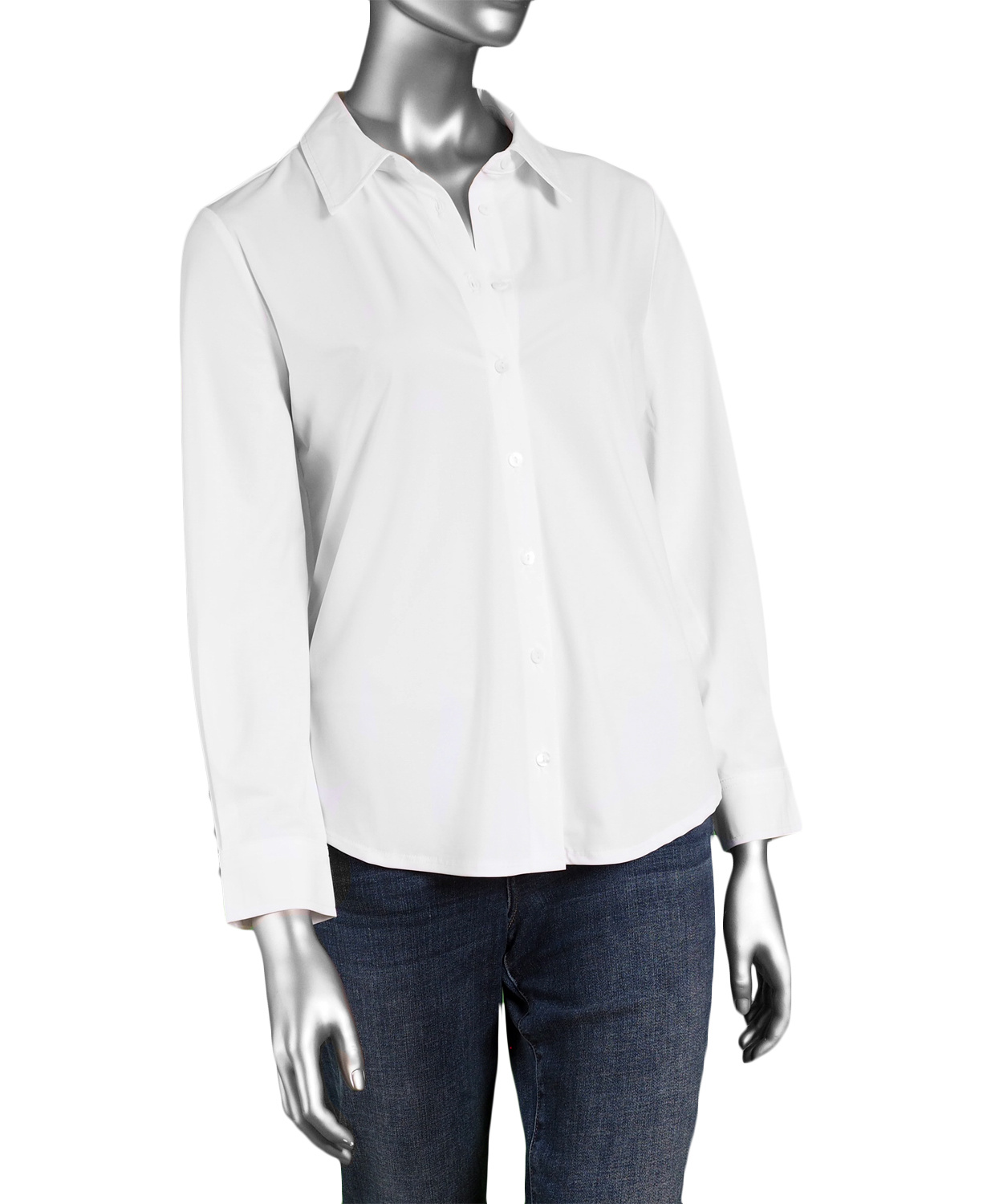 Liverpool Button Down Knit Shirt- White