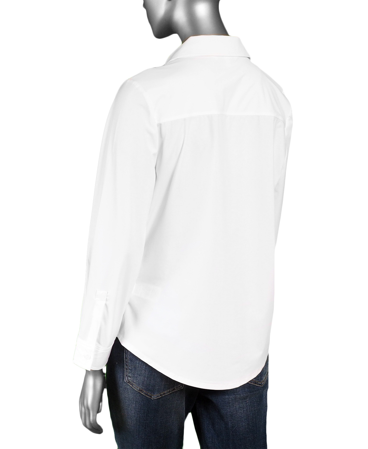 Liverpool Button Down Knit Shirt- White - Image 2
