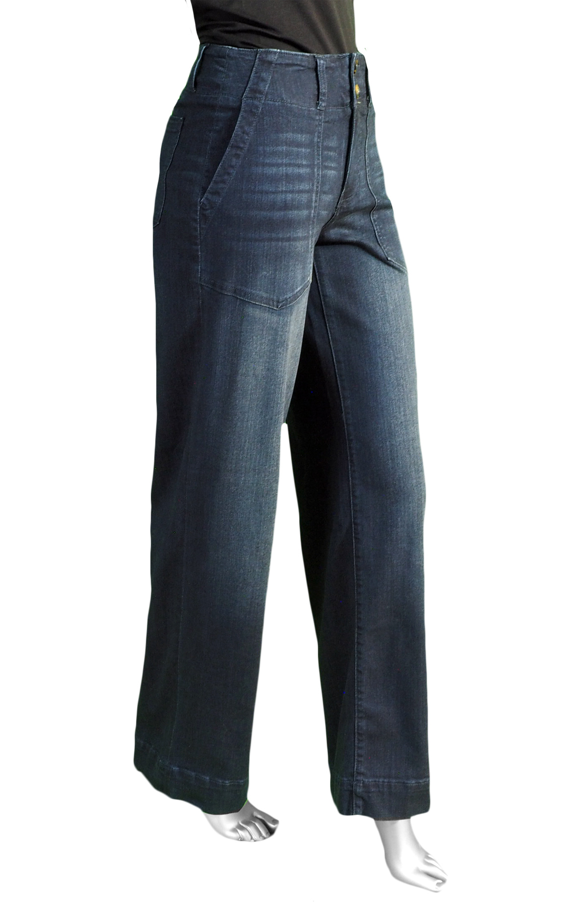 Liverpool Patch Pocket Wide Leg- Summit Lake