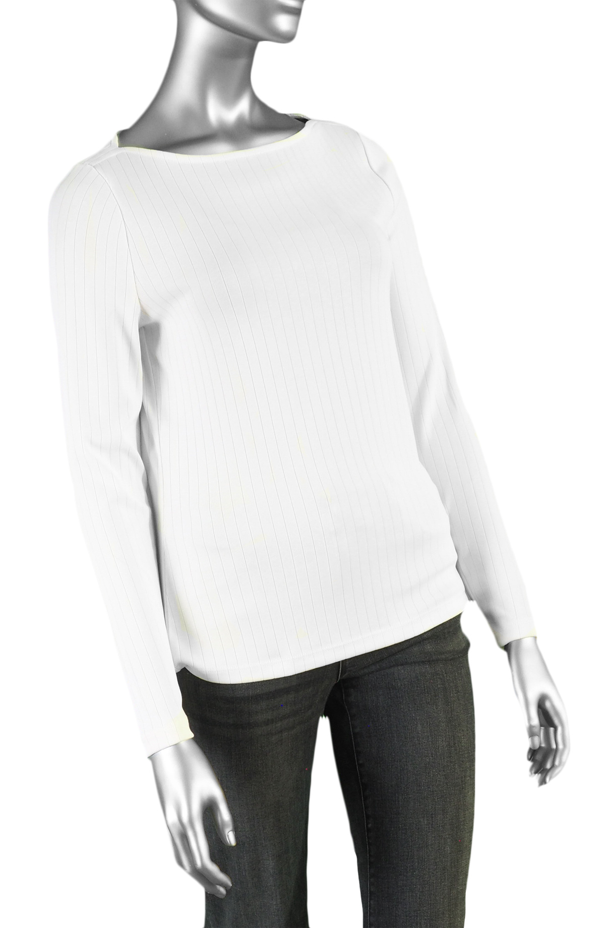 Liverpool Boat Neck Knit Top- Washed Cream