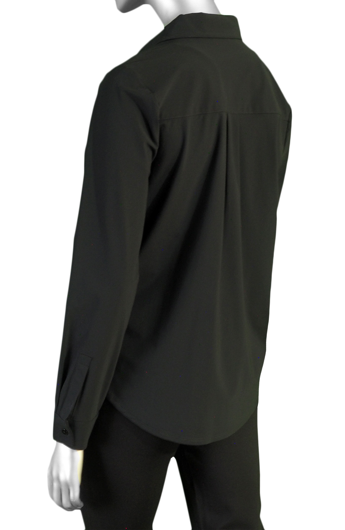 Liverpool Collared Zip Front Knit Shirt- Black - Image 2