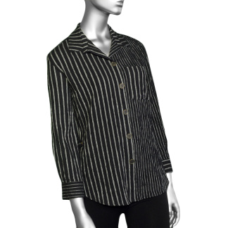 Habitat Santorini Striped Shirt- Black