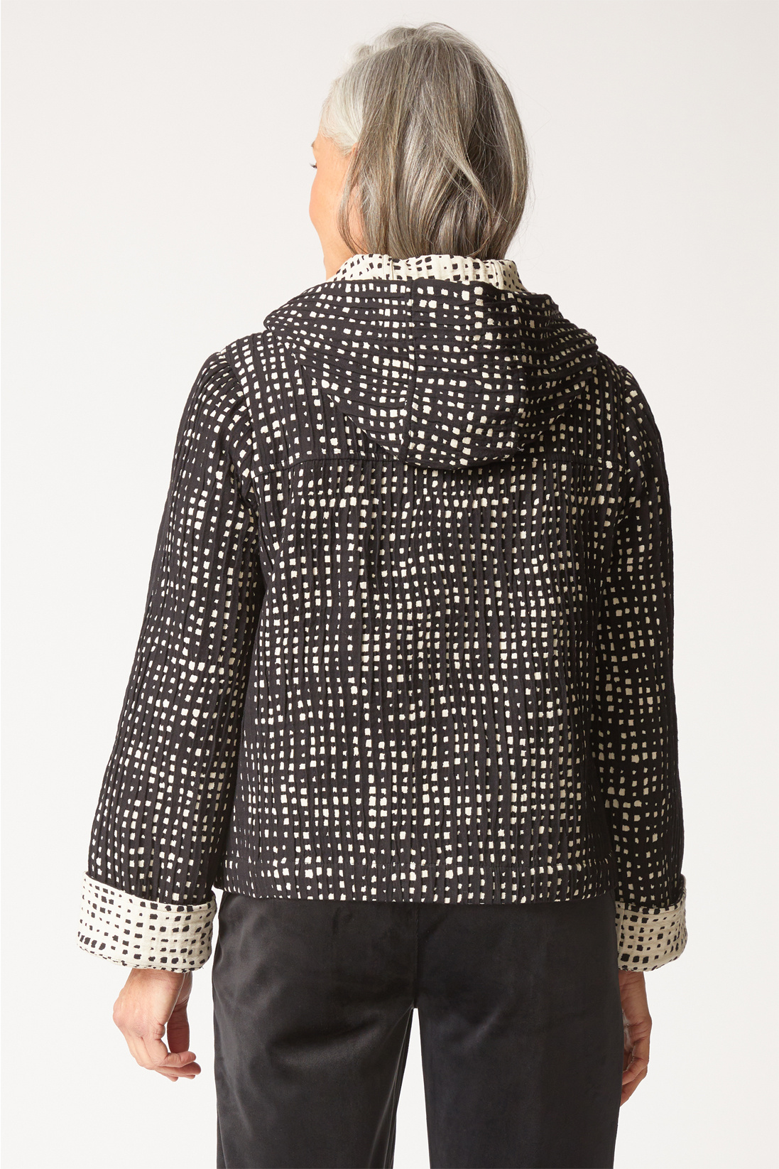 Habitat Autumn Check Cargo Hoodie- Black - Image 2