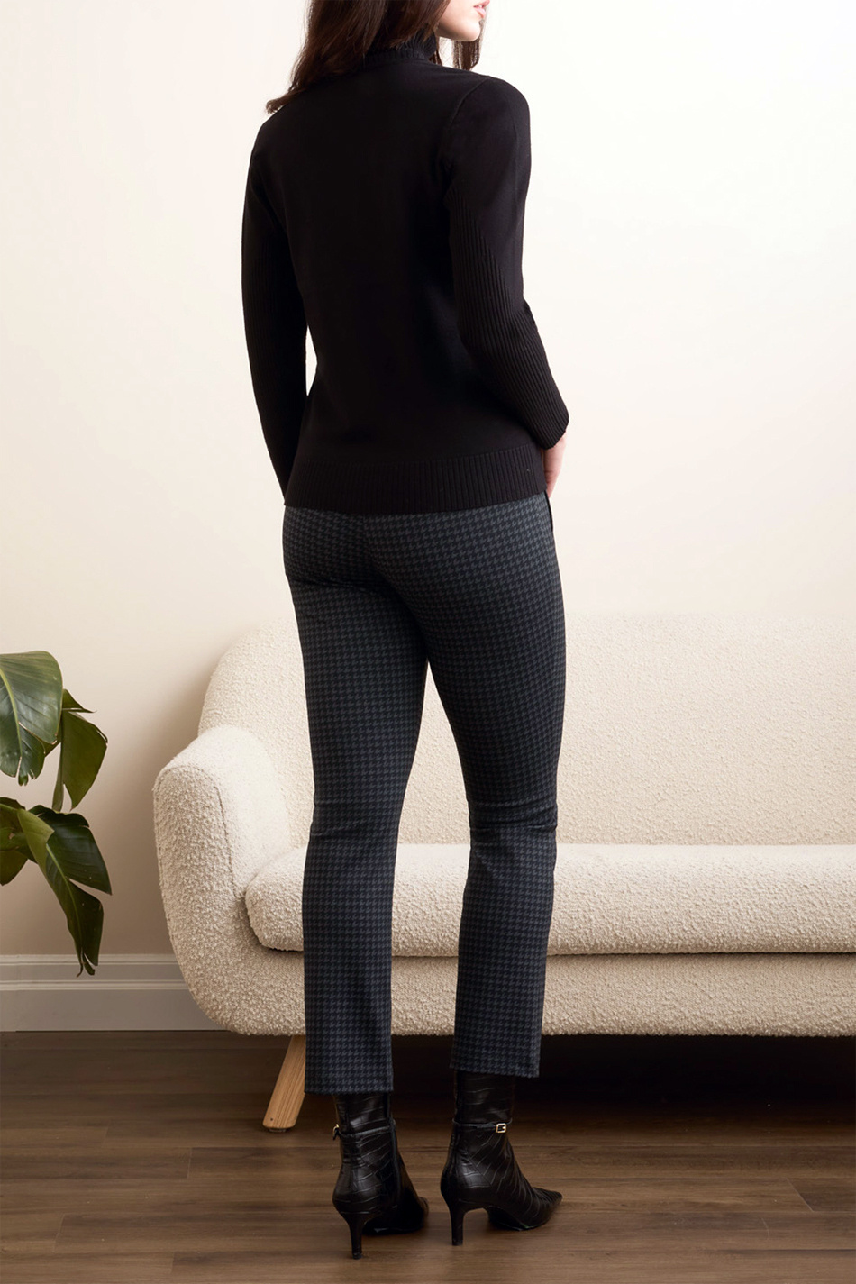 Tribal Long Sleeve Turtle Neck Sweater- Black - Image 2