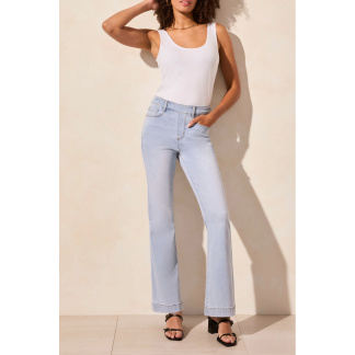 Tribal Audrey Pull-On Flare Jean- Lt Surf