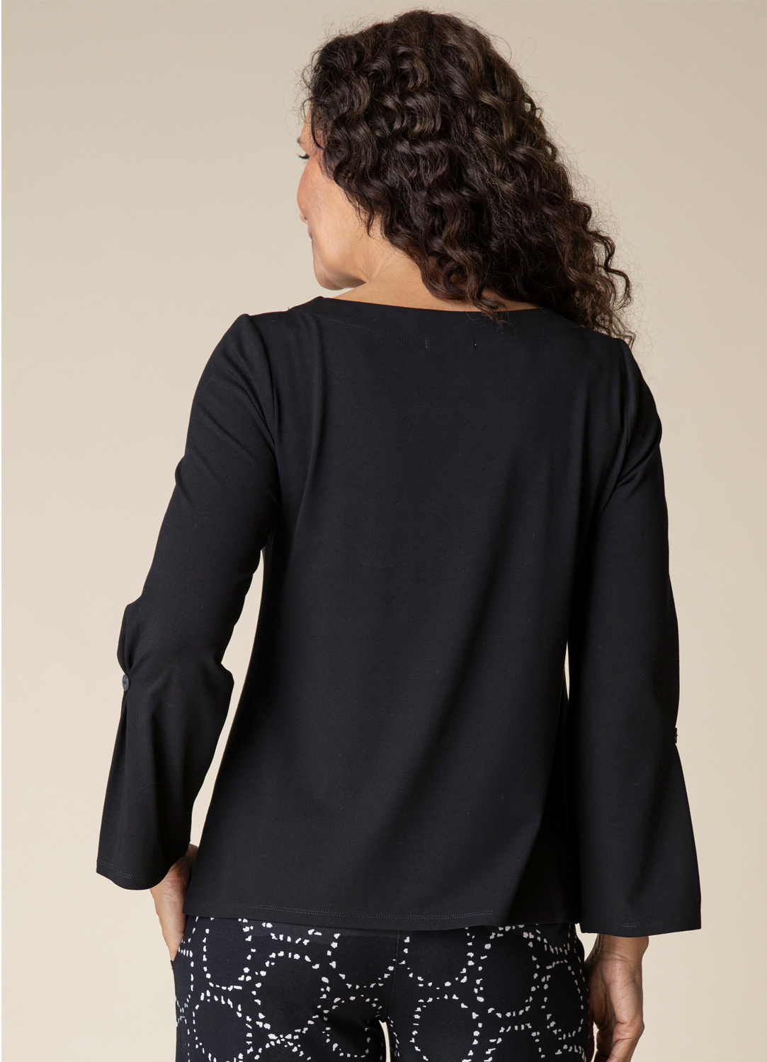 Habitat Core Travel Pleated Sleeve Tee- Black - Image 2