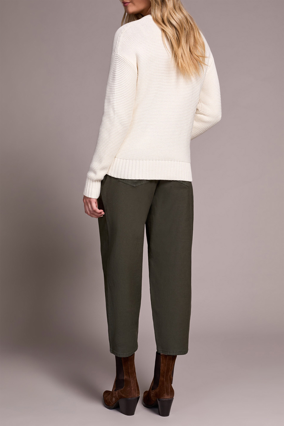 Tribal Button Front Sweater Cardigan- Egg Shell - Image 2