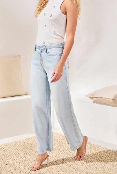 Tribal Audrey Hugging Flowy Wide Denim- Bondi Beach - Image 3