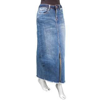 Tribal Long Maxi Skirt- Soft Indigo