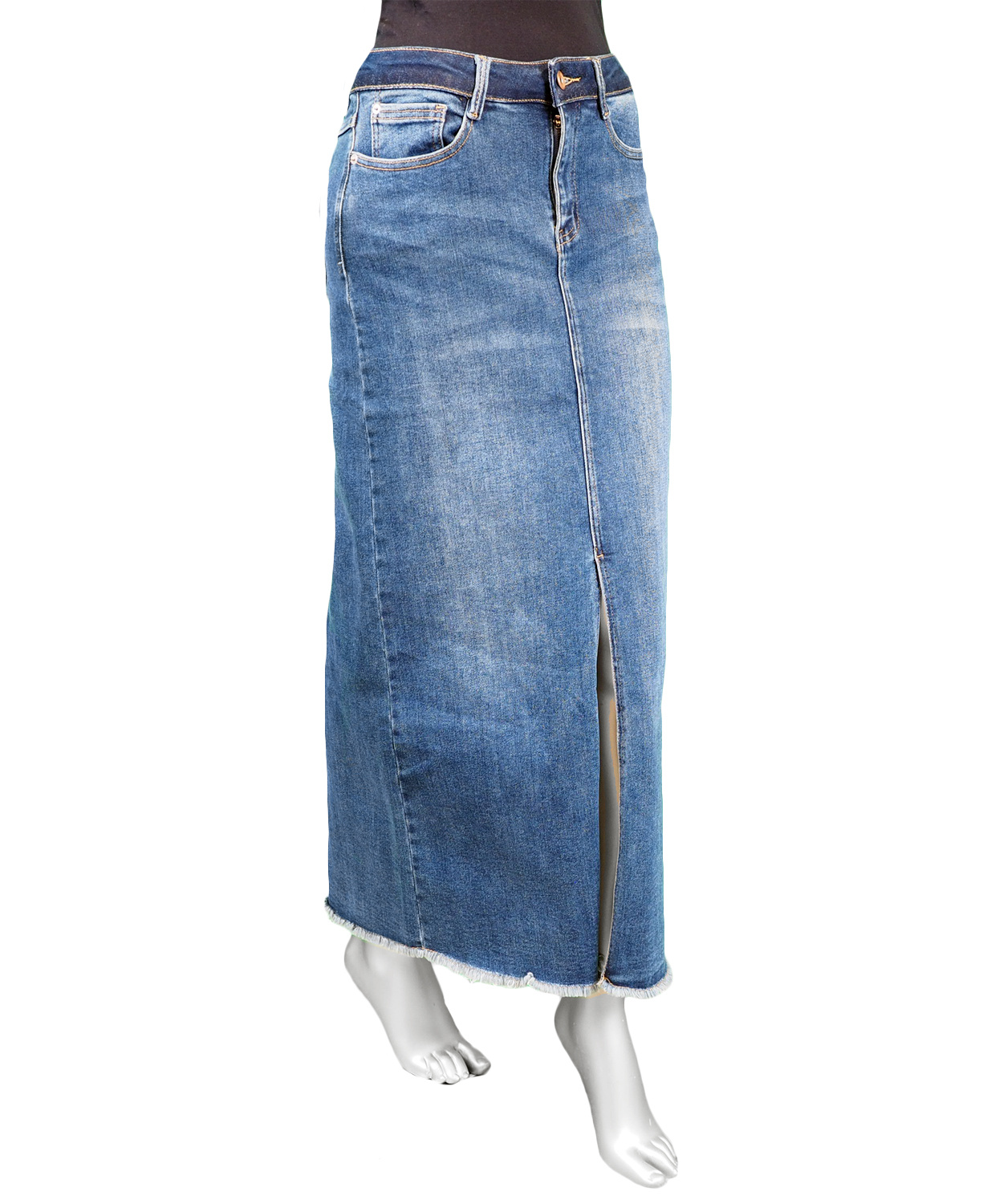 Tribal Long Maxi Skirt- Soft Indigo