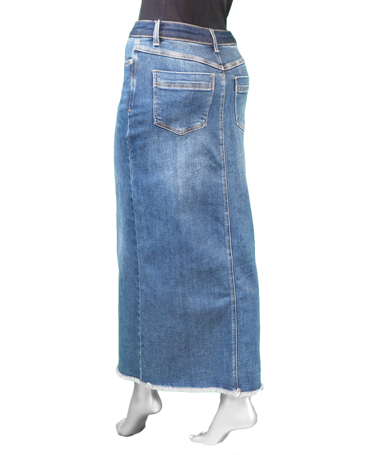 Tribal Long Maxi Skirt- Soft Indigo - Image 2