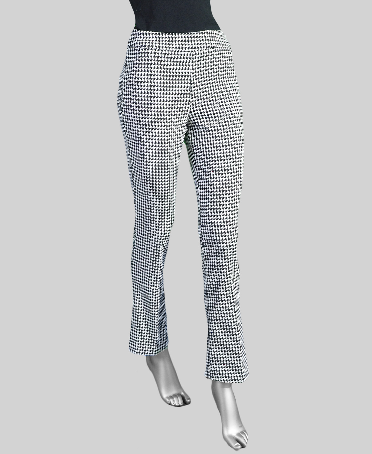 Tribal Pull-On Houndstooth Pant- Black