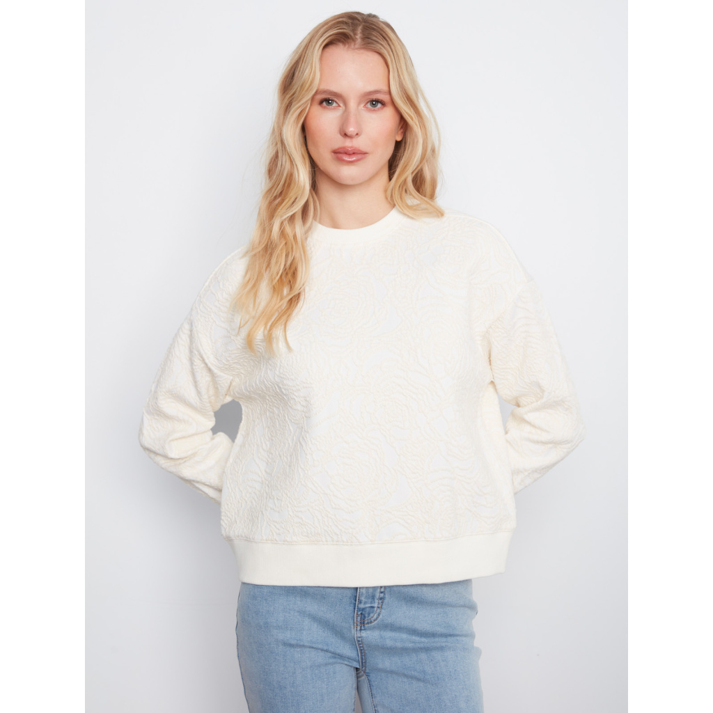 Charlie B Crew Neck Sweatshirt- Butter Cream. Charlie B Style: C1463-702C-658