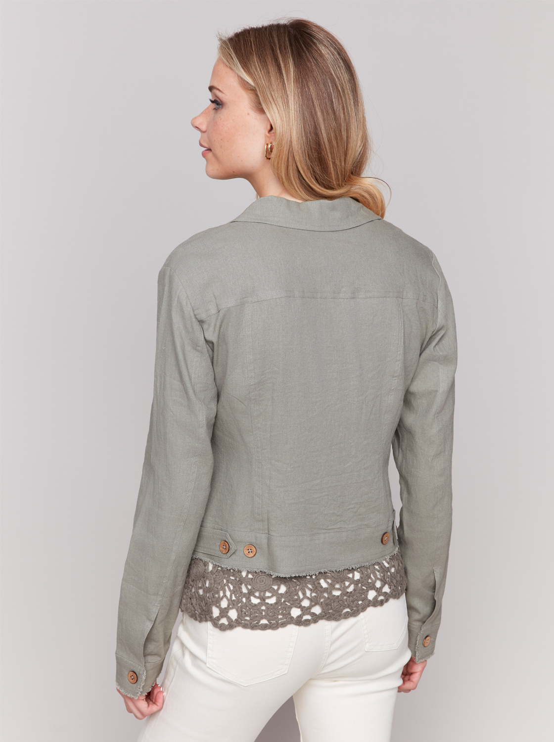 Charlie B- Button Front Jacket- Celadon - Image 2