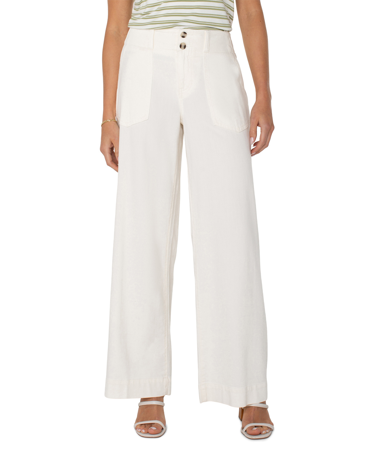 Liverpool Utility Patch Pocket Pant- Whipped Cream