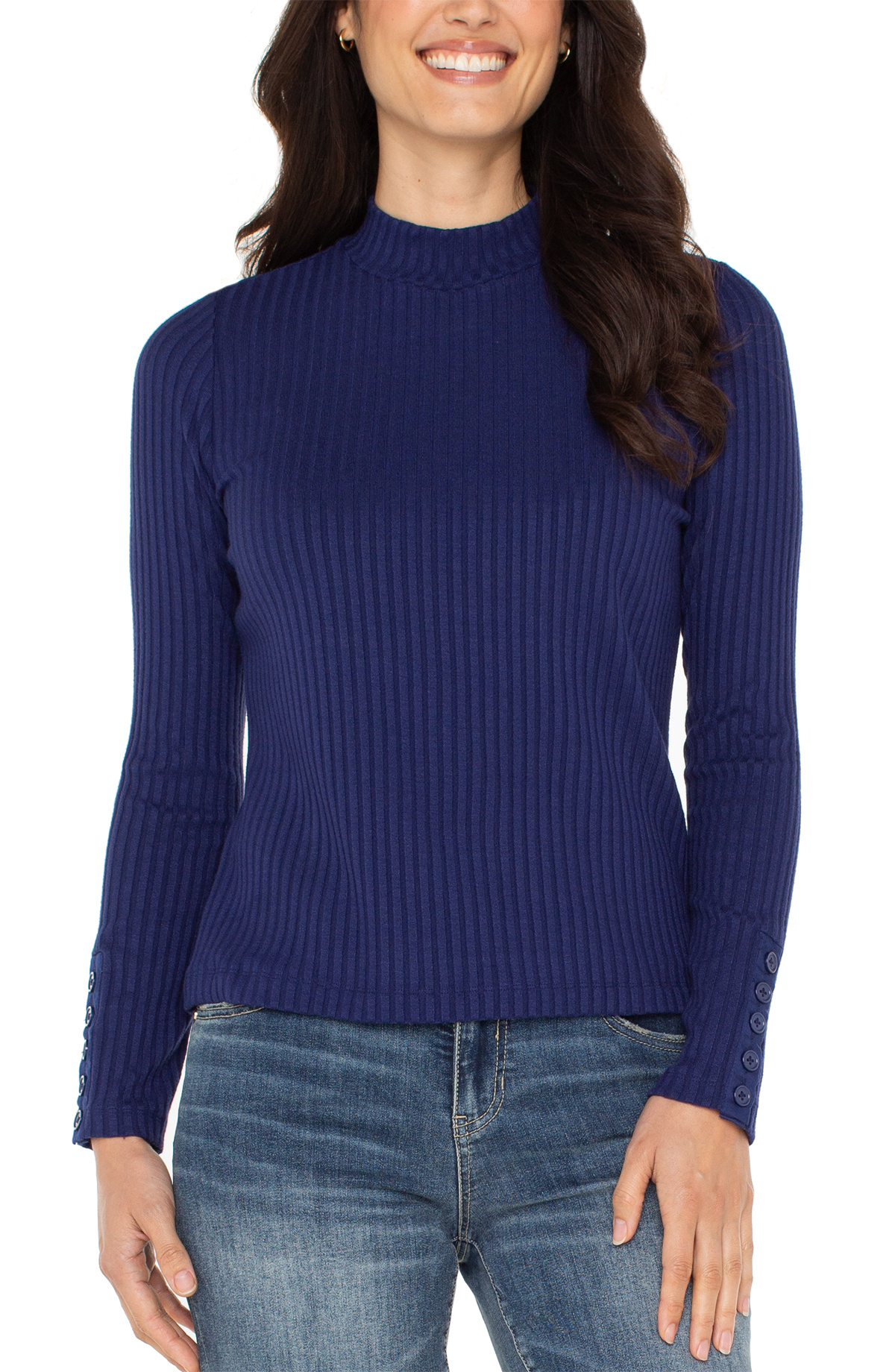 Liverpool Mock Neck- Maritime Navy